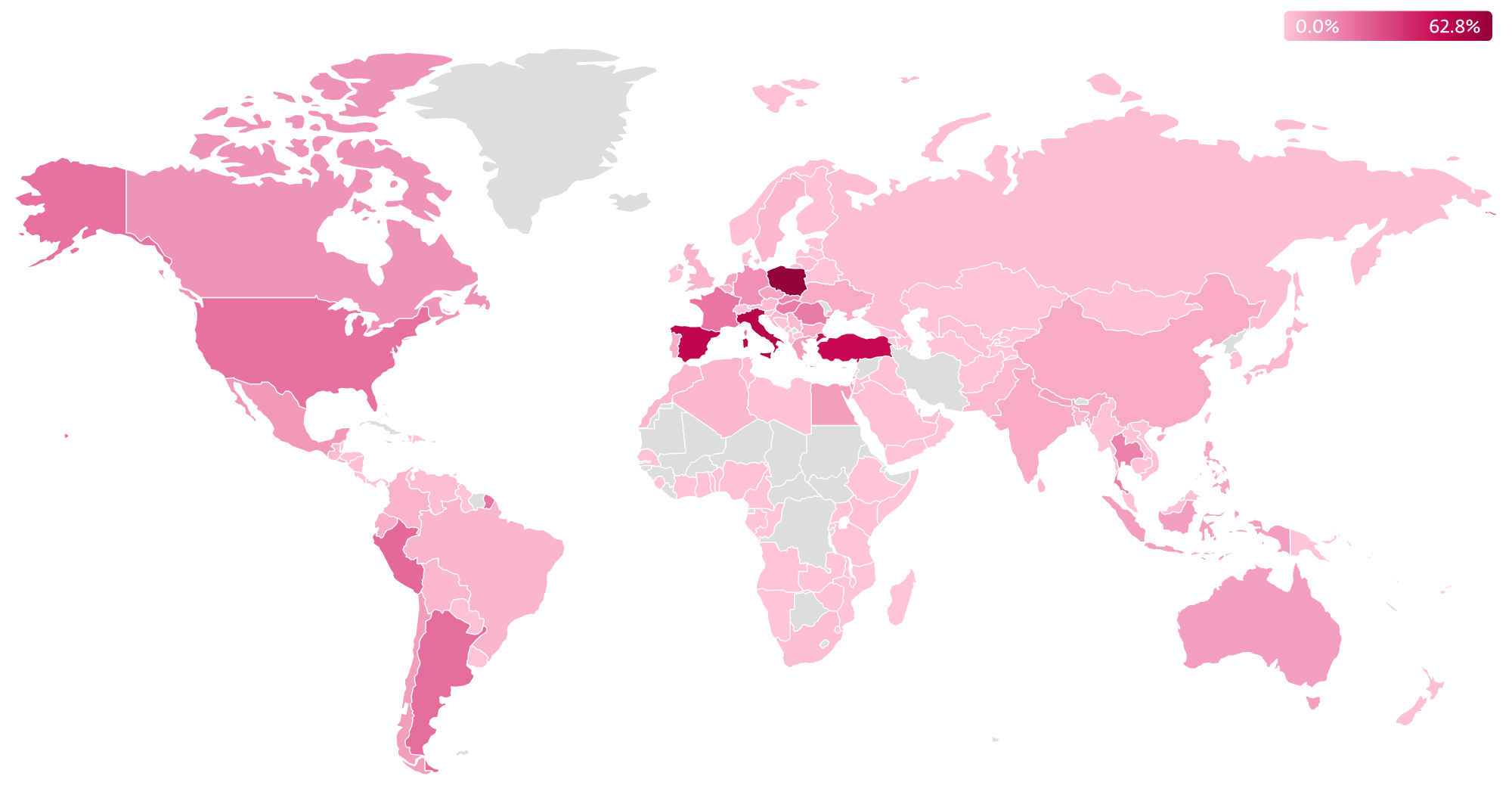 Détections mondiales de Danabots telles qu’observées dans la télémétrie ESET depuis 2018